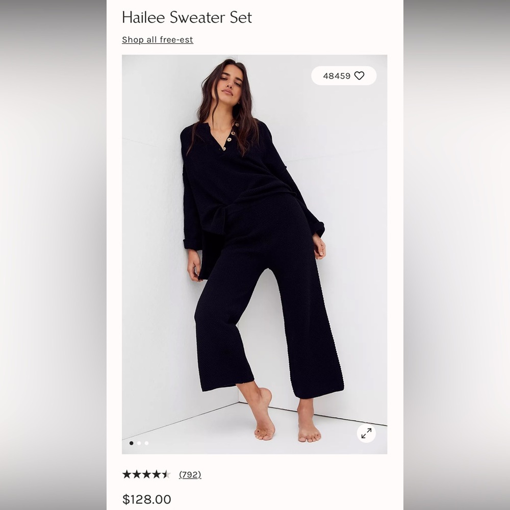 Free People Hailee Sweater Set- only worn once!